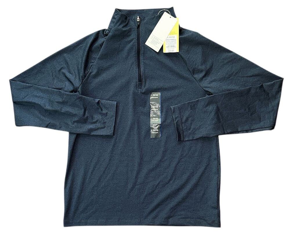 NWT All In Motion 1/4 Zip Long Sleeve Gray Athletic Top Large 10/12